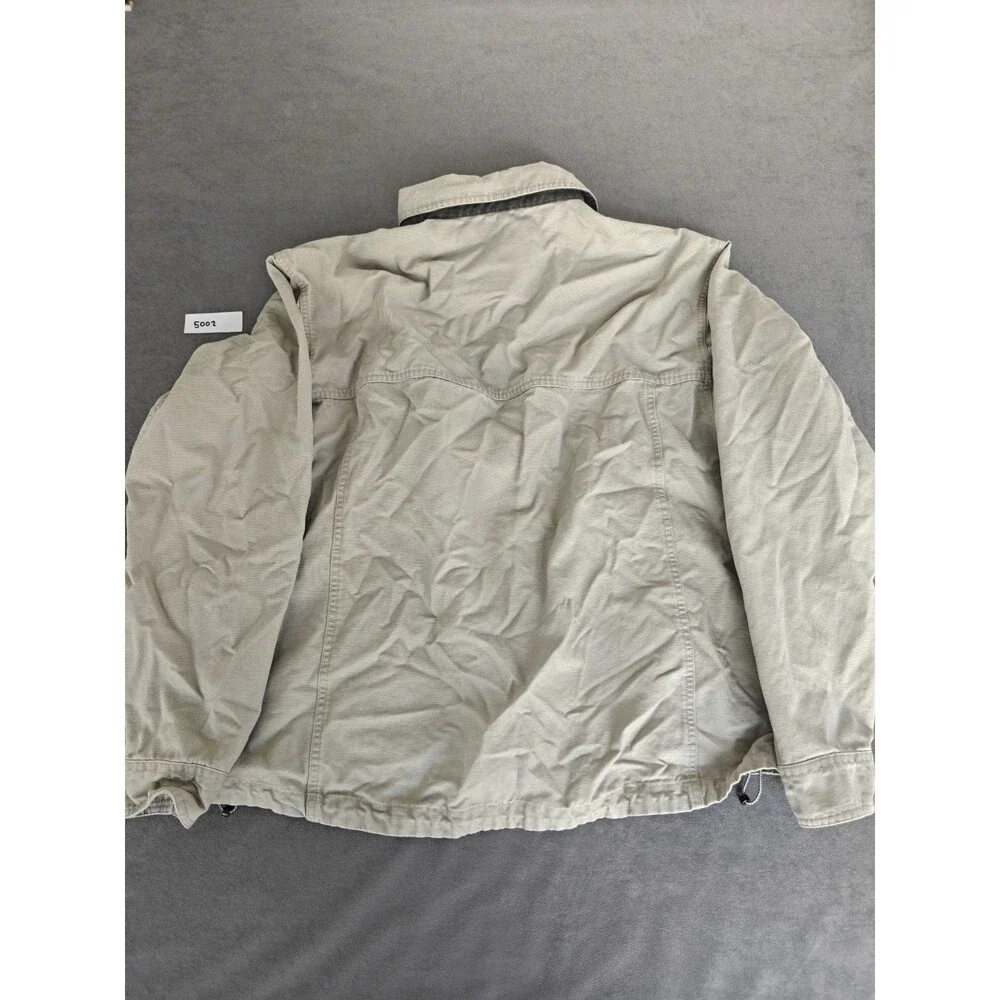 Columbia Mens Large Full Zip Jacket Beige Outdoor Hiking Lightweight Coat L